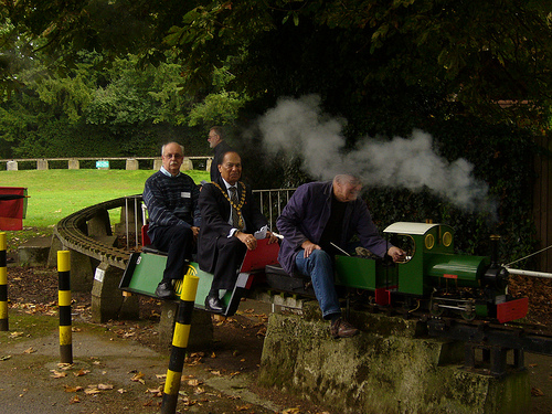 president and major on a train
